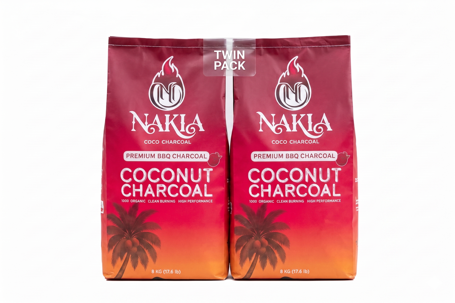 Nakia Premium Coco Charcoal – 8kg Twin Pack (16kg Total)